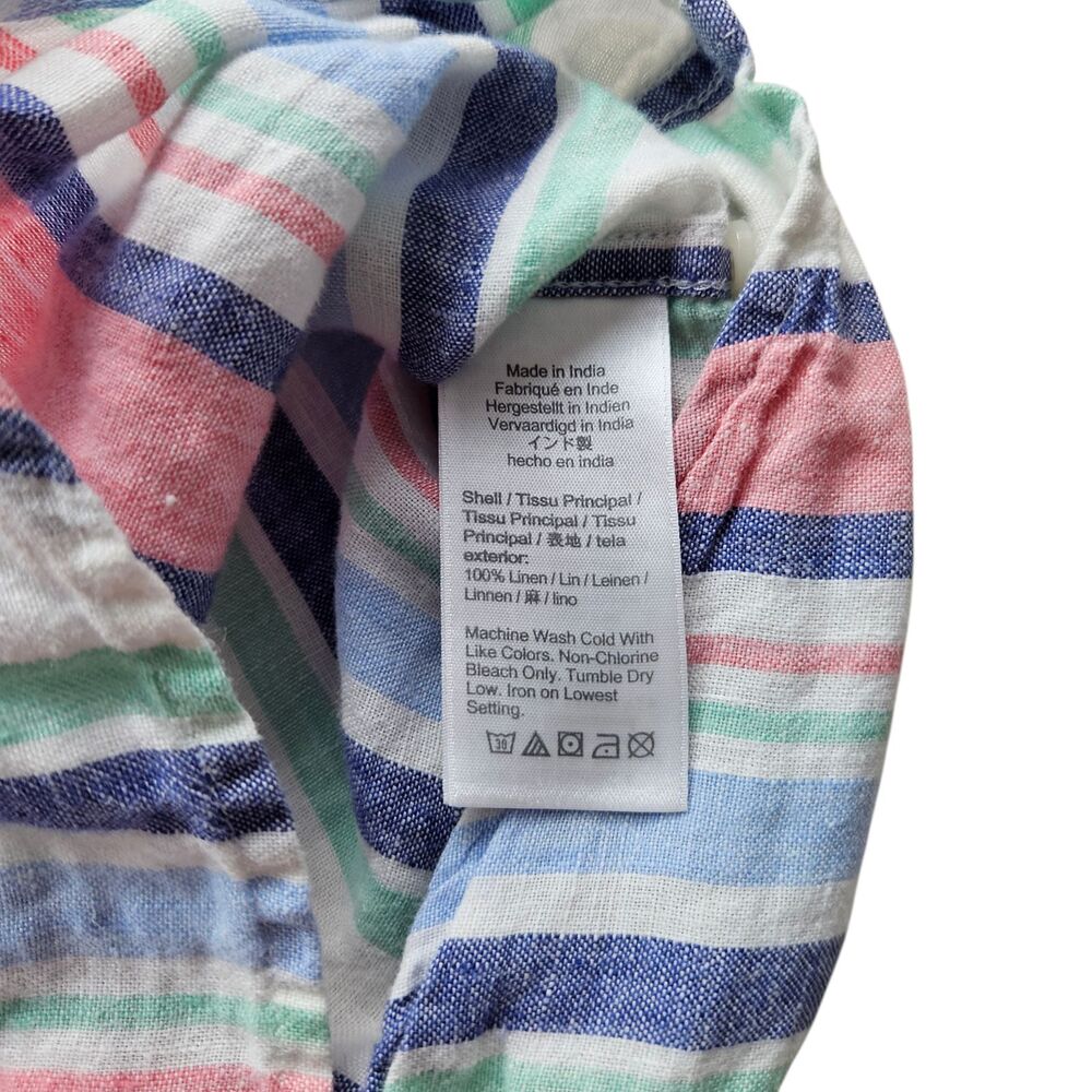 J Crew Slim Shirt Mens XL Striped Baird McNutt 100% Irish Linen Long Sleeve - Picture 4 of 11